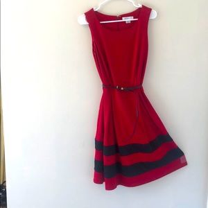 Liz Claiborne red and black dress